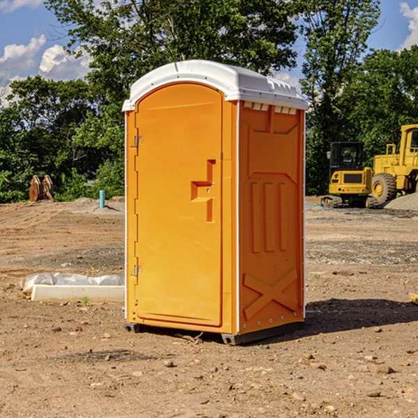 how often are the porta potties cleaned and serviced during a rental period in Elnora